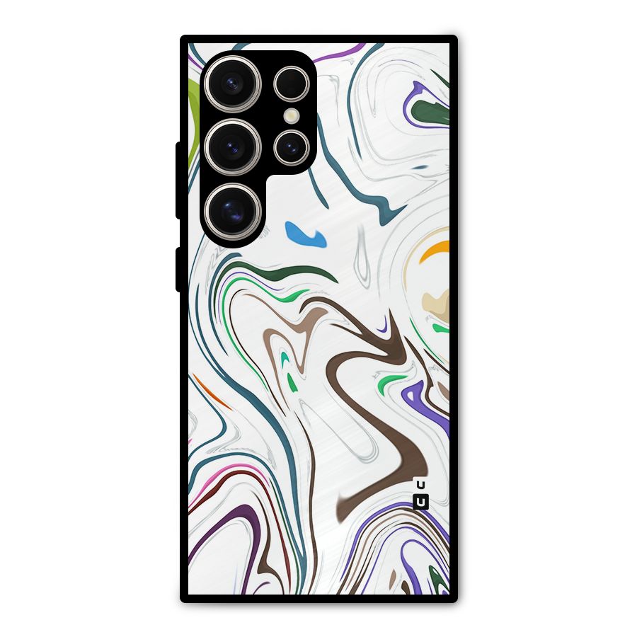 Marbled Printed Art Metal Back Case for Galaxy S24 Ultra
