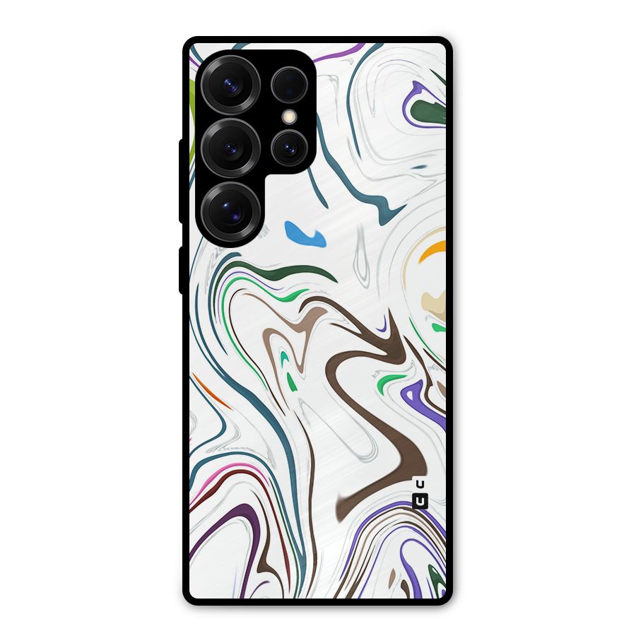 Marbled Printed Art Metal Back Case for Galaxy S25 Ultra
