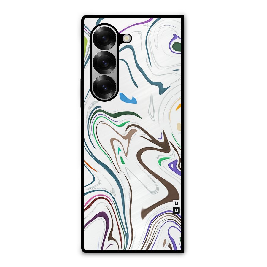 Marbled Printed Art Metal Back Case for Galaxy Z Fold6