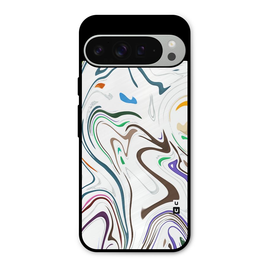 Marbled Printed Art Metal Back Case for Google Pixel 9 Pro XL