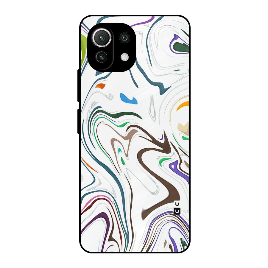 Marbled Printed Art Metal Back Case for Mi 11 Lite NE 5G
