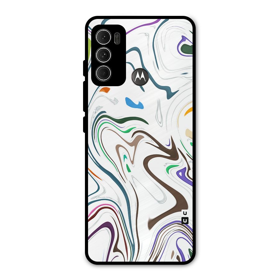 Marbled Printed Art Metal Back Case for Moto G60