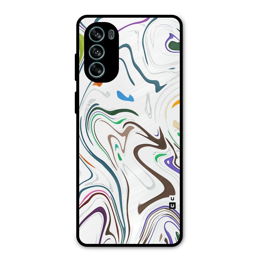 Marbled Printed Art Metal Back Case for Moto G62