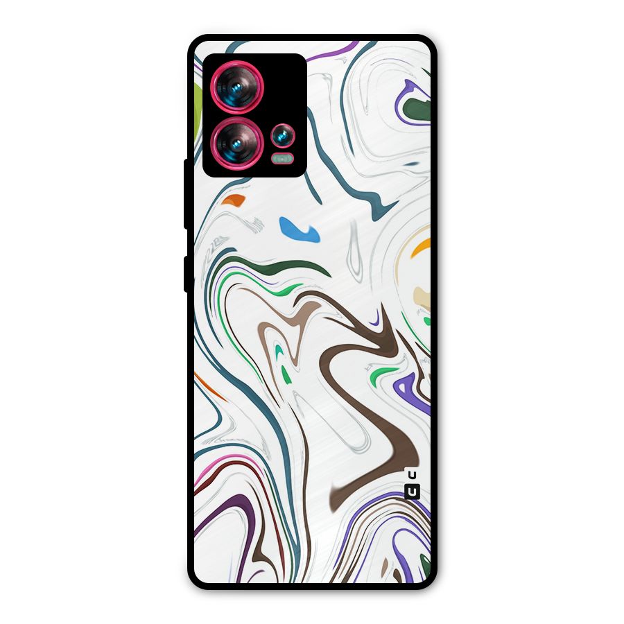 Marbled Printed Art Metal Back Case for Motorola Edge 30 Fusion