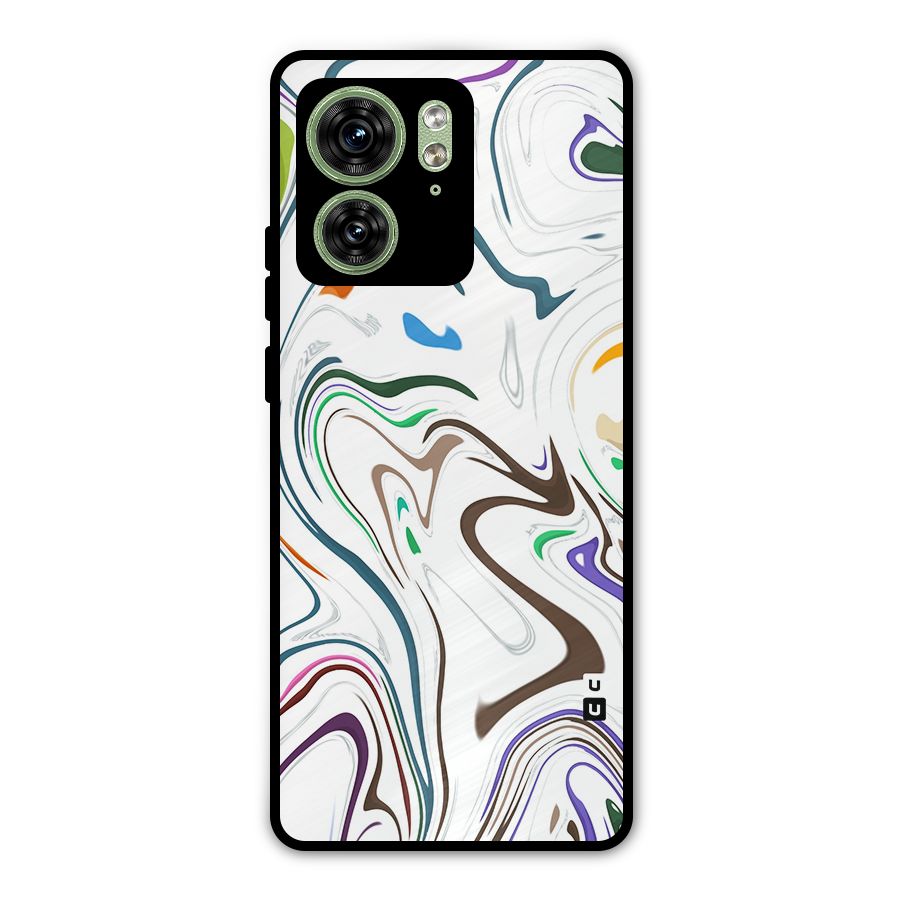 Marbled Printed Art Metal Back Case for Motorola Edge 40 5G