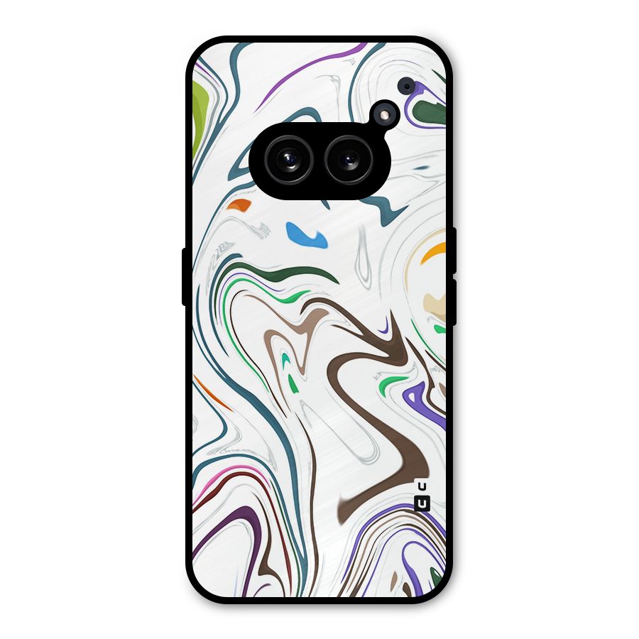 Marbled Printed Art Metal Back Case for Nothing Phone 2a Plus