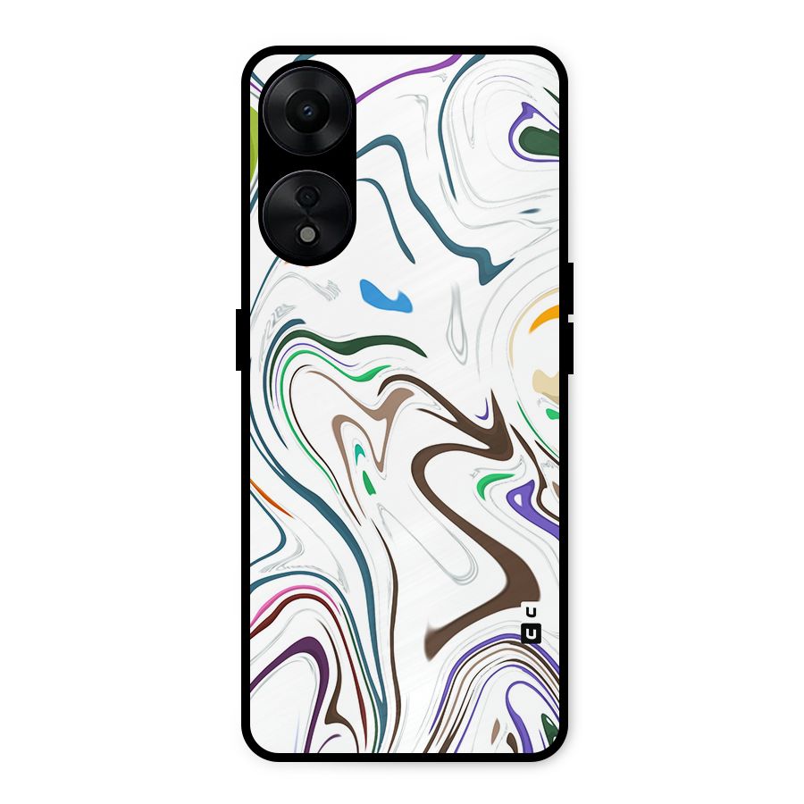 Marbled Printed Art Metal Back Case for Oppo A78 5G