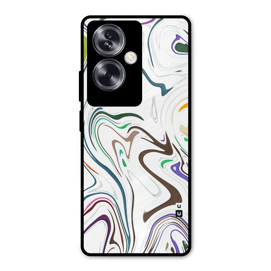 Marbled Printed Art Metal Back Case for Oppo A79 5G