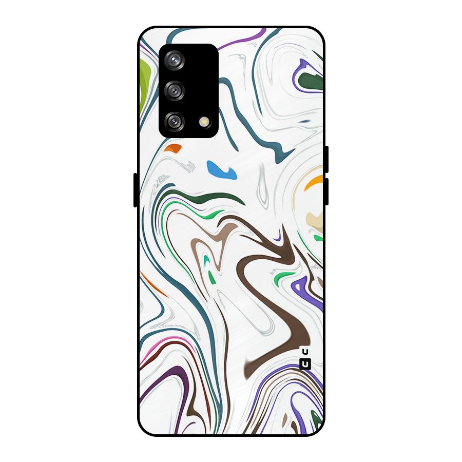 Marbled Printed Art Metal Back Case for Oppo F19