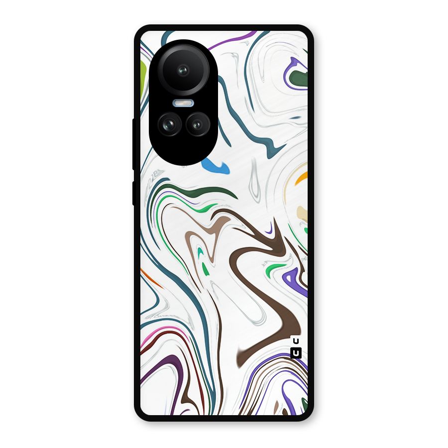 Marbled Printed Art Metal Back Case for Oppo Reno10
