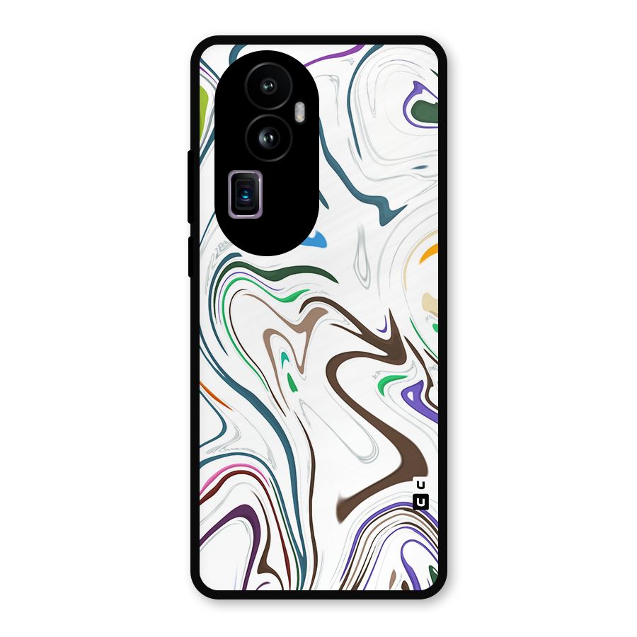 Marbled Printed Art Metal Back Case for Oppo Reno10 Pro Plus