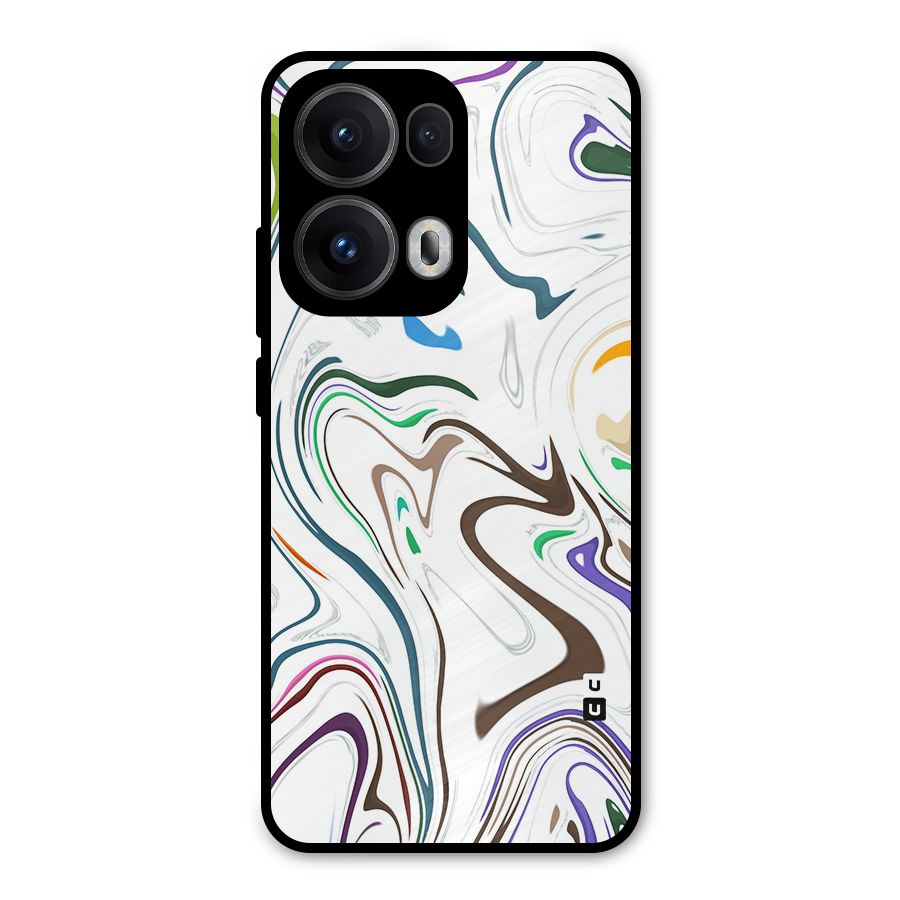 Marbled Printed Art Metal Back Case for Oppo Reno13 Pro