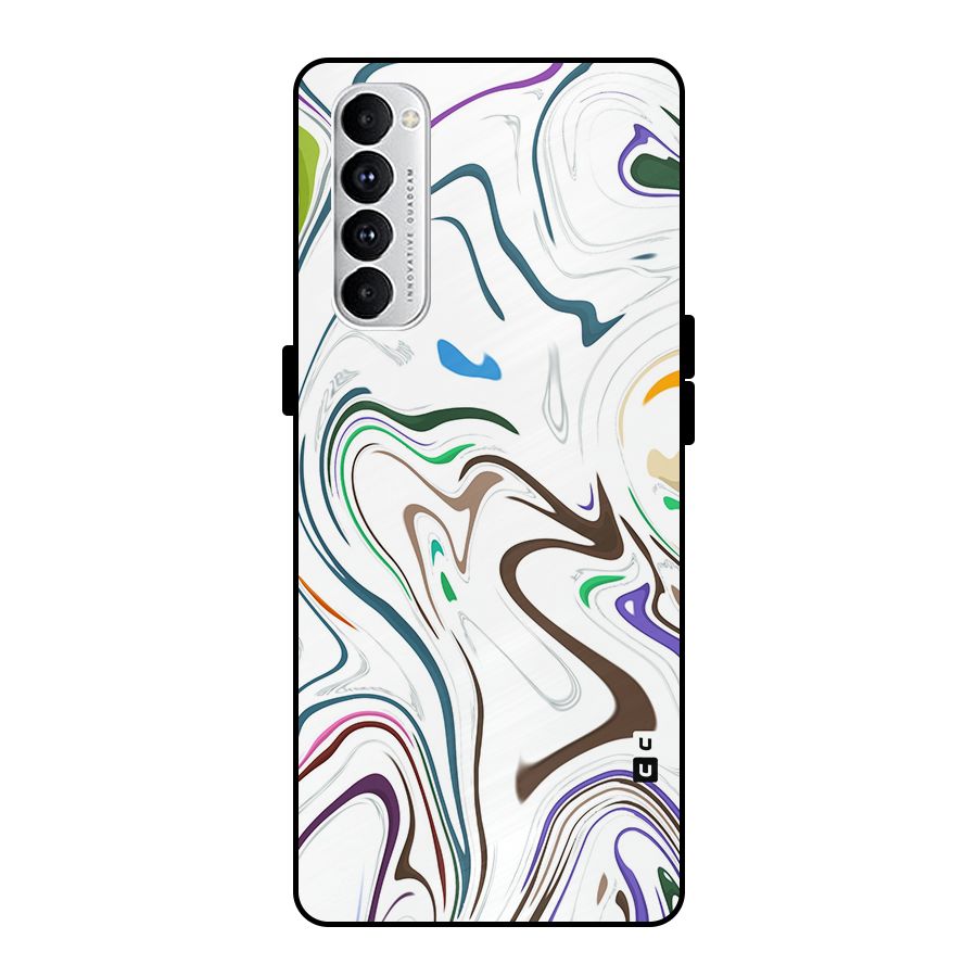 Marbled Printed Art Metal Back Case for Oppo Reno4 Pro