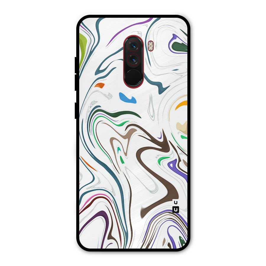 Marbled Printed Art Metal Back Case for Poco F1