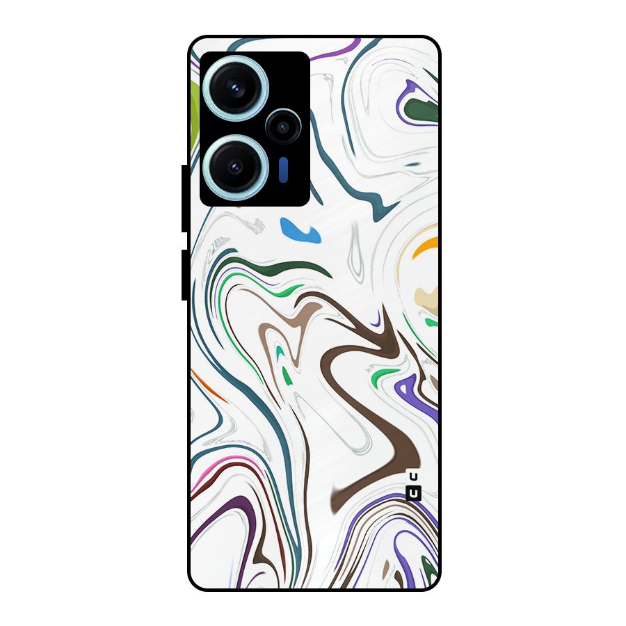 Marbled Printed Art Metal Back Case for Poco F5