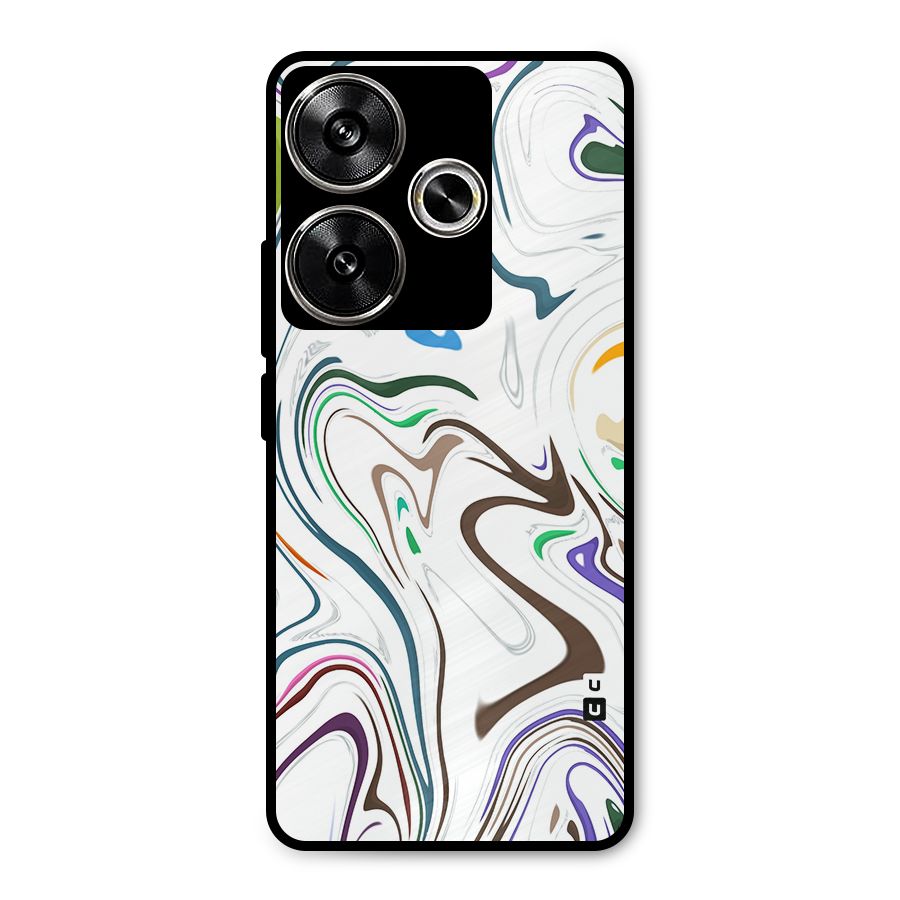 Marbled Printed Art Metal Back Case for Poco F6