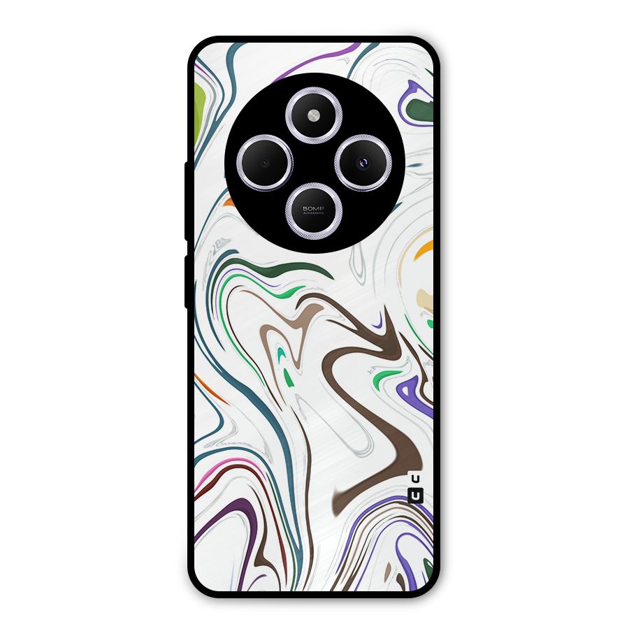 Marbled Printed Art Metal Back Case for Poco M7