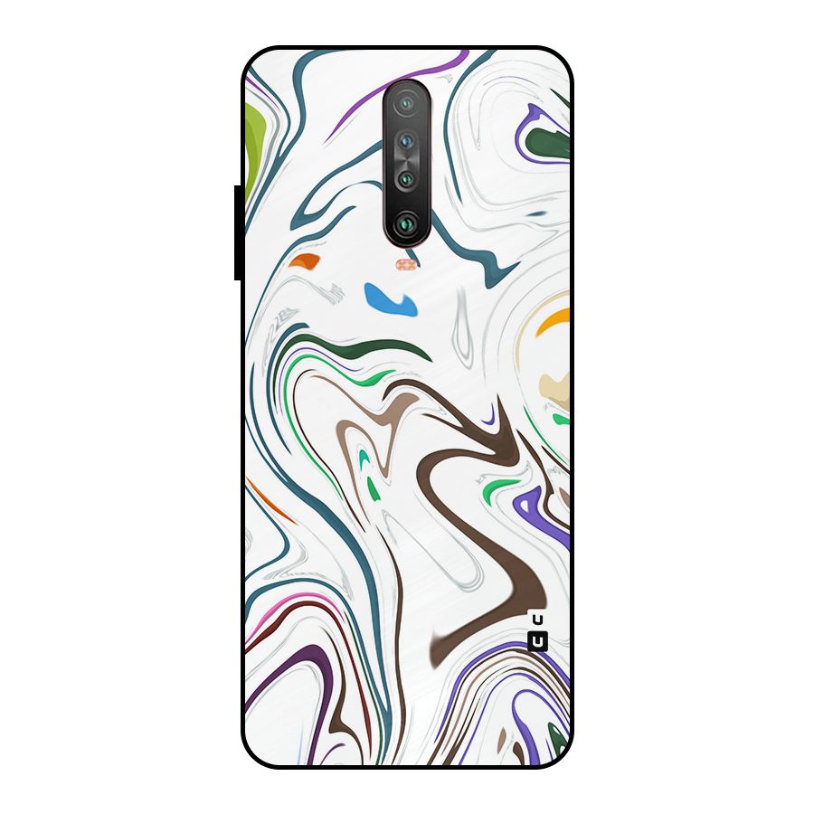 Marbled Printed Art Metal Back Case for Poco X2