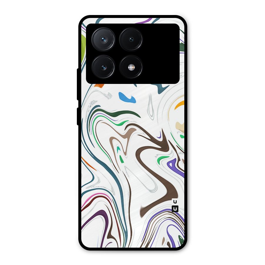 Marbled Printed Art Metal Back Case for Poco X6 Pro