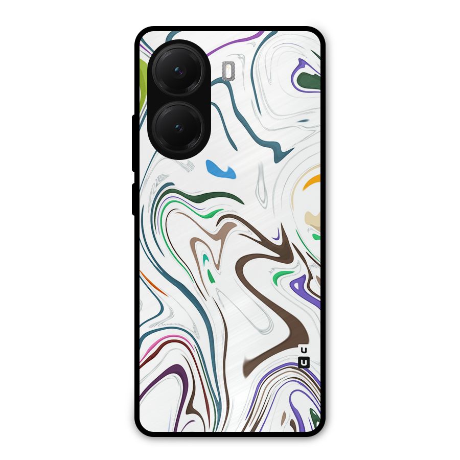 Marbled Printed Art Metal Back Case for Poco X7 Pro