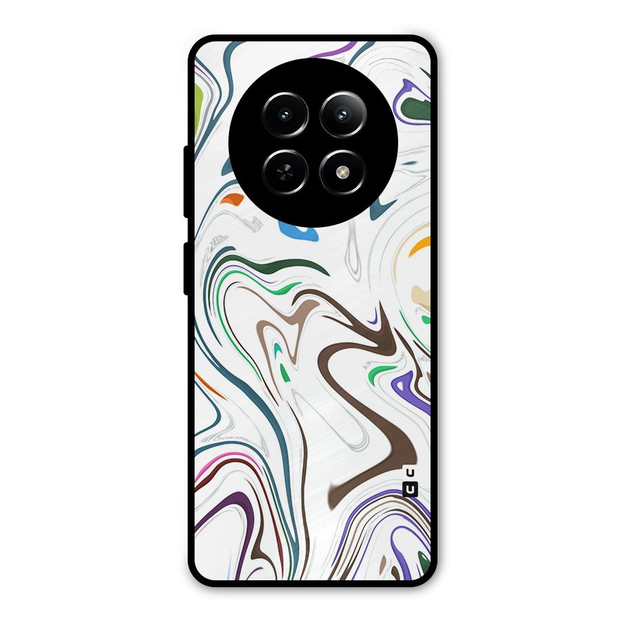 Marbled Printed Art Metal Back Case for Realme 13