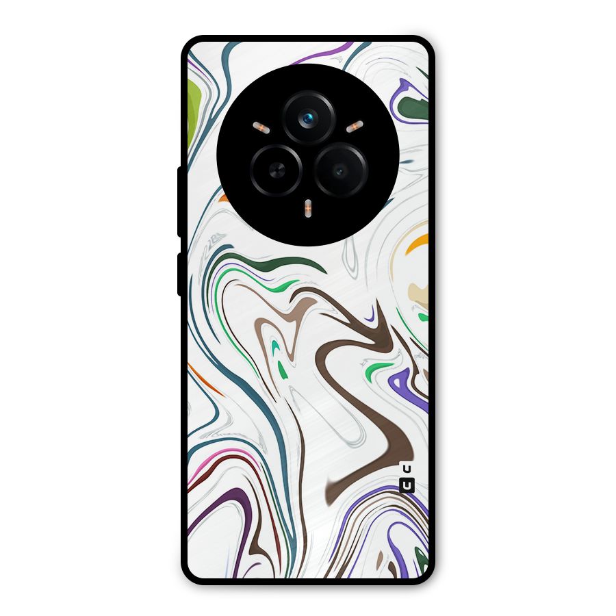 Marbled Printed Art Metal Back Case for Realme 14 Pro Plus