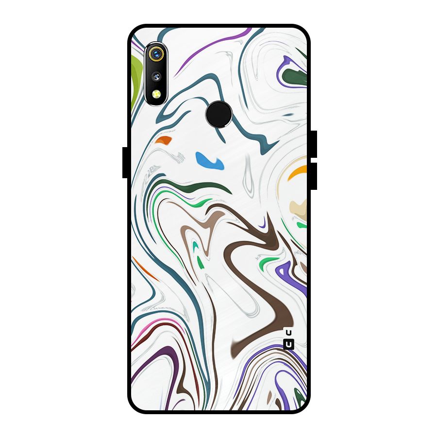 Marbled Printed Art Metal Back Case for Realme 3
