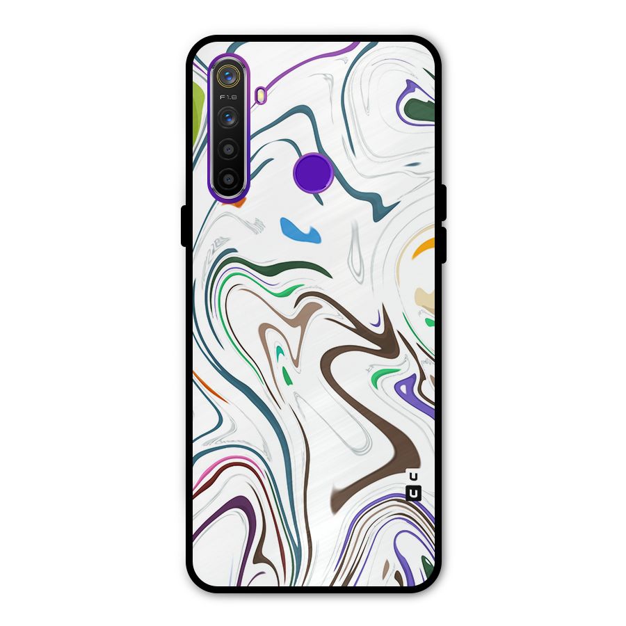 Marbled Printed Art Metal Back Case for Realme 5