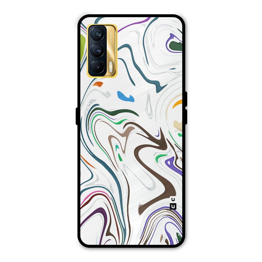 Marbled Printed Art Metal Back Case for Realme X7