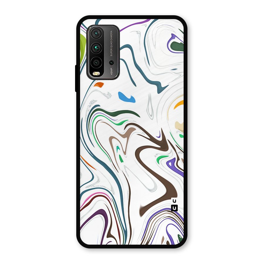 Marbled Printed Art Metal Back Case for Redmi 9 Power