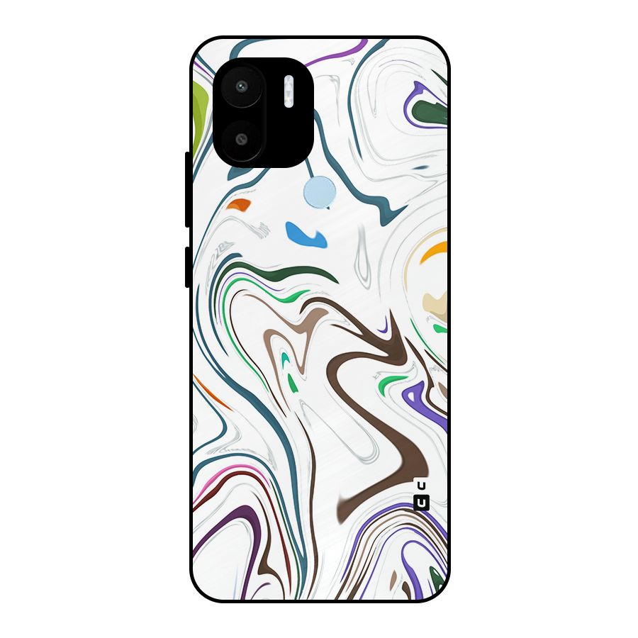 Marbled Printed Art Metal Back Case for Redmi A2+