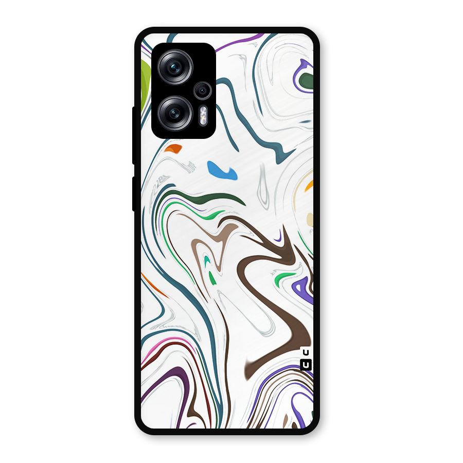 Marbled Printed Art Metal Back Case for Redmi K50i