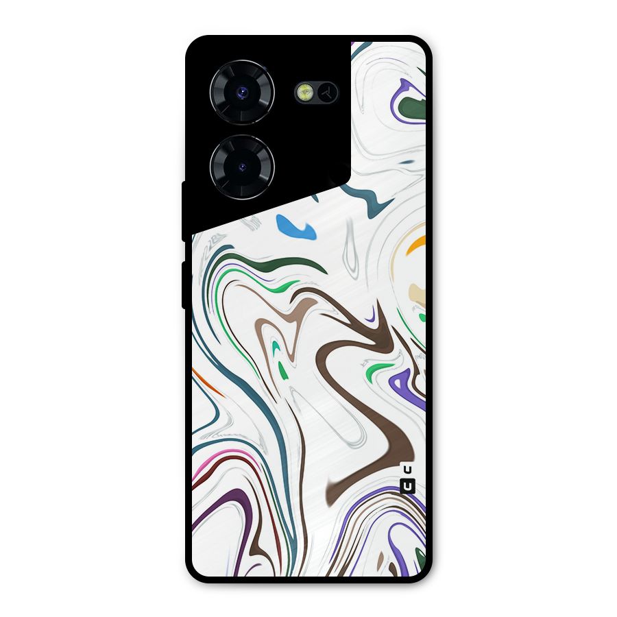 Marbled Printed Art Metal Back Case for Tecno Pova 5 Pro 5G