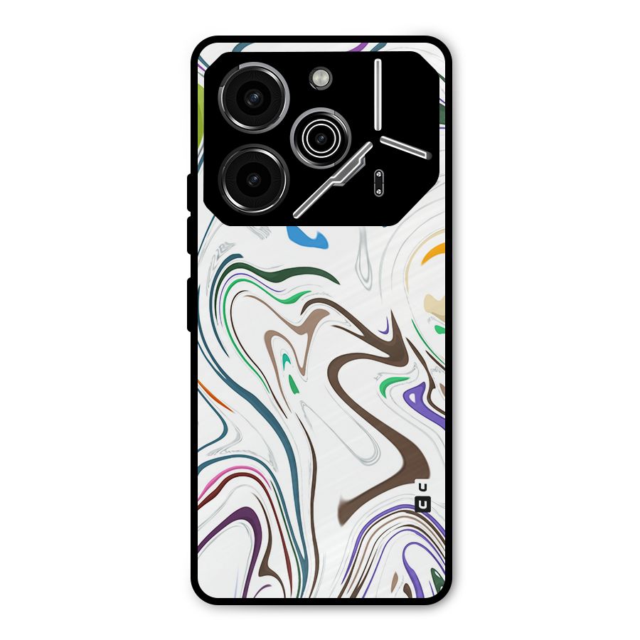 Marbled Printed Art Metal Back Case for Tecno Pova 6 Pro