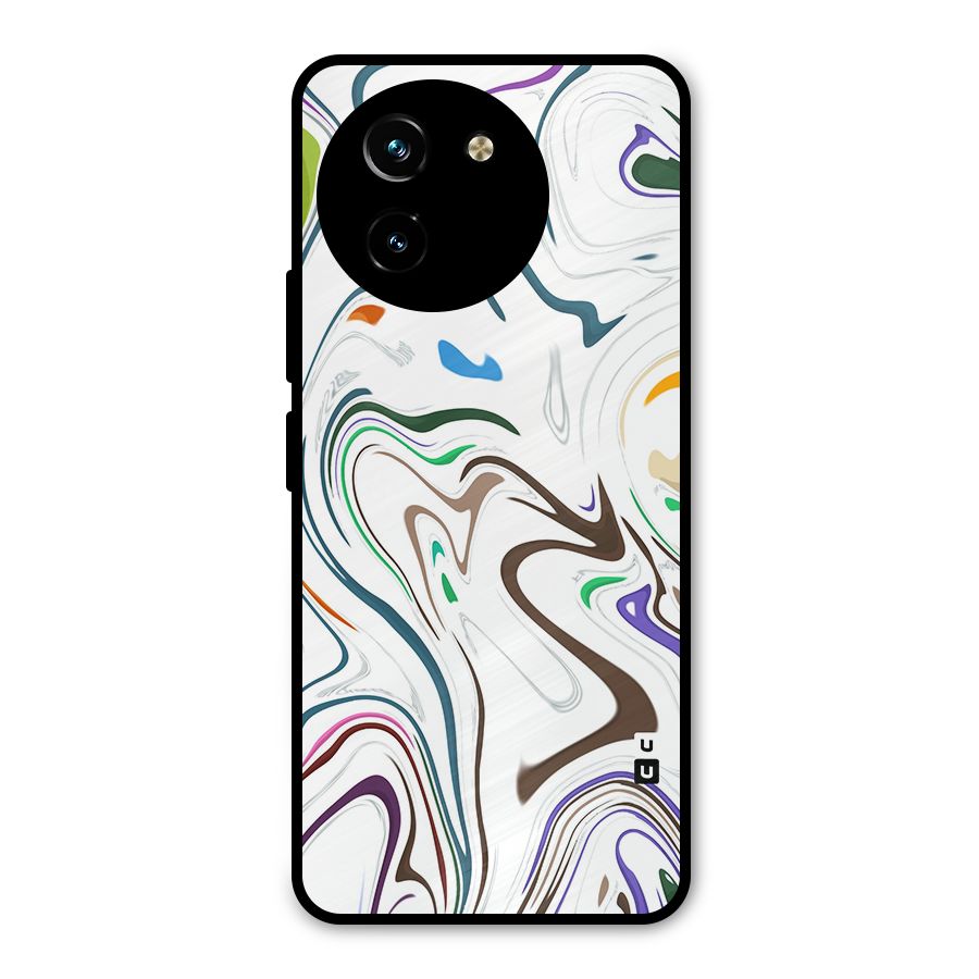 Marbled Printed Art Metal Back Case for Vivo T3x