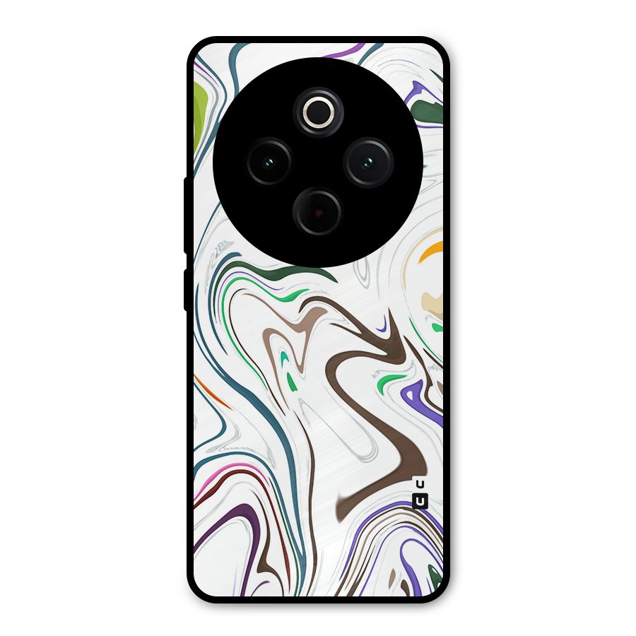 Marbled Printed Art Metal Back Case for Vivo T4