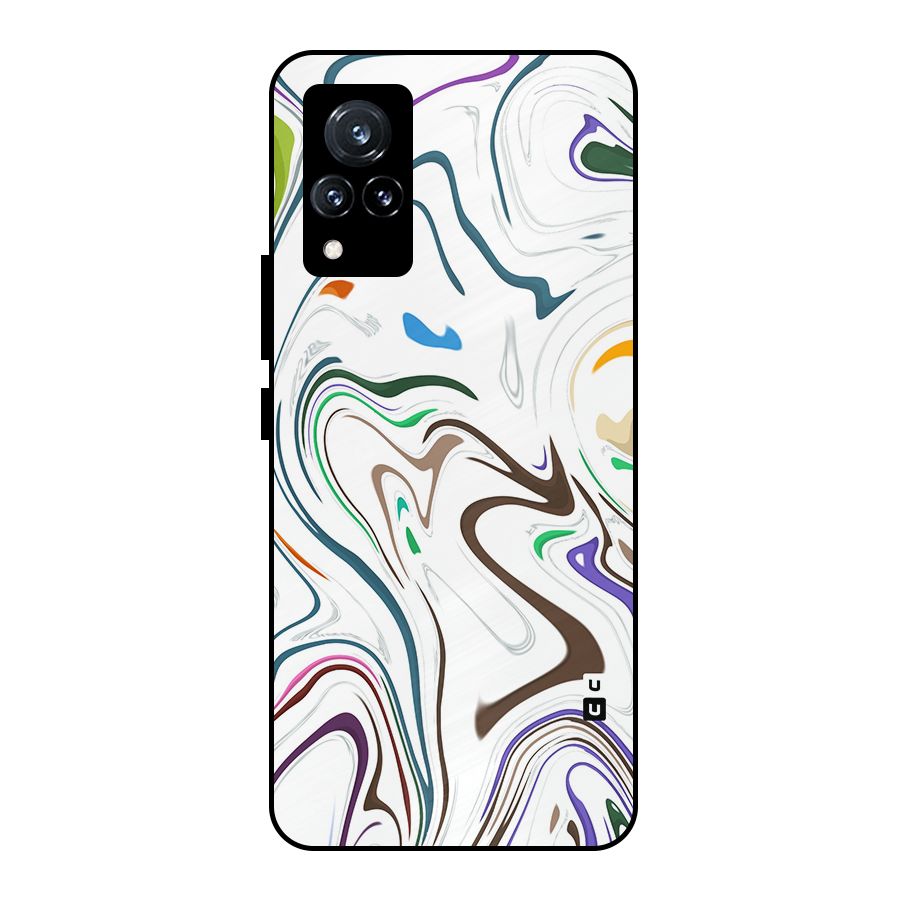 Marbled Printed Art Metal Back Case for Vivo V21 5G