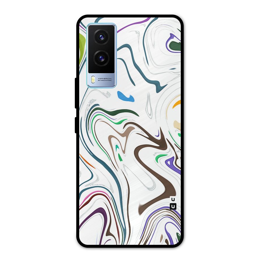 Marbled Printed Art Metal Back Case for Vivo V21e 5G