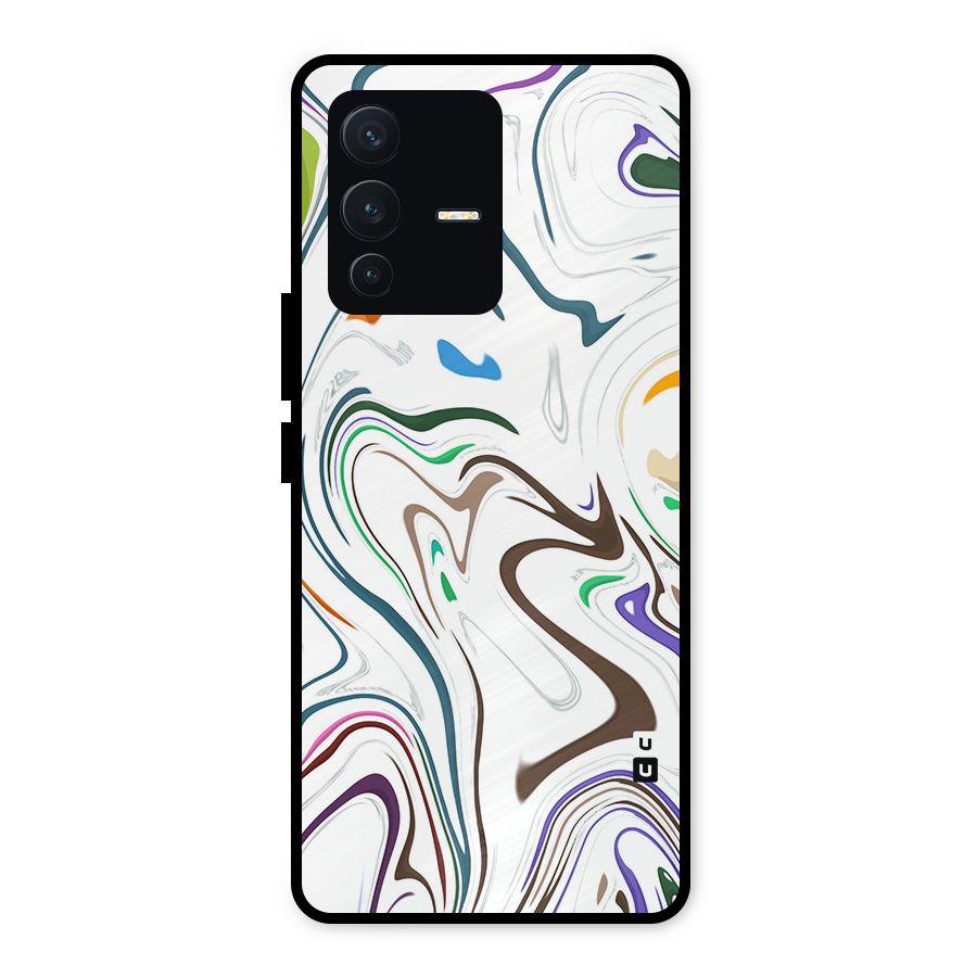 Marbled Printed Art Metal Back Case for Vivo V23 5G