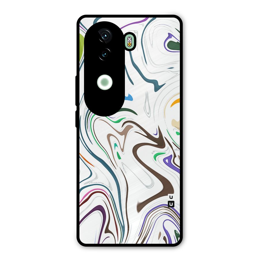 Marbled Printed Art Metal Back Case for Vivo V40e