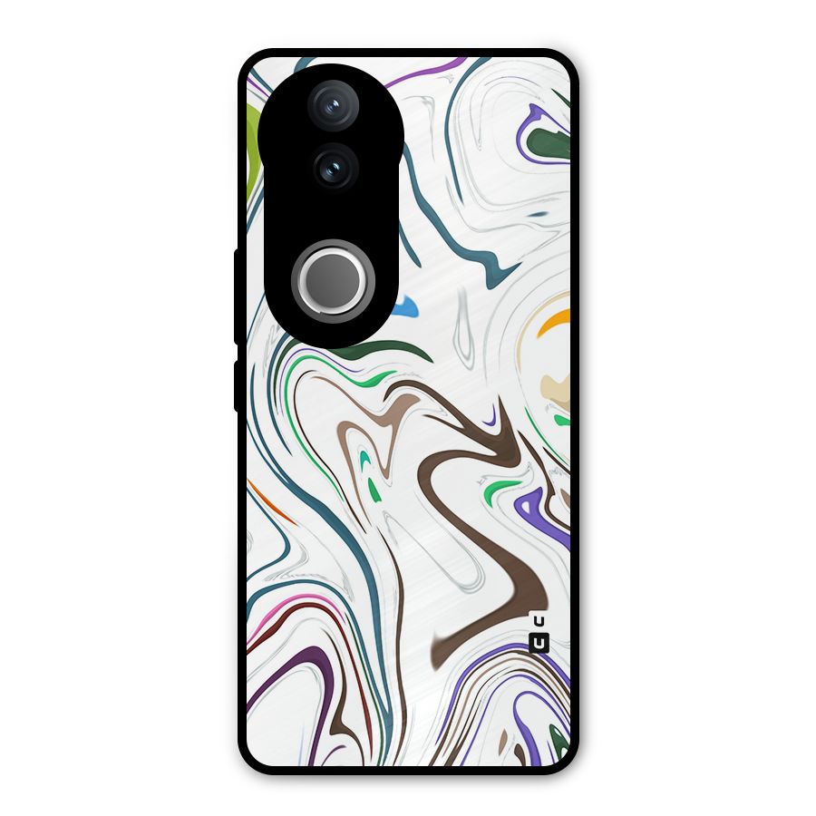 Marbled Printed Art Metal Back Case for Vivo V50e