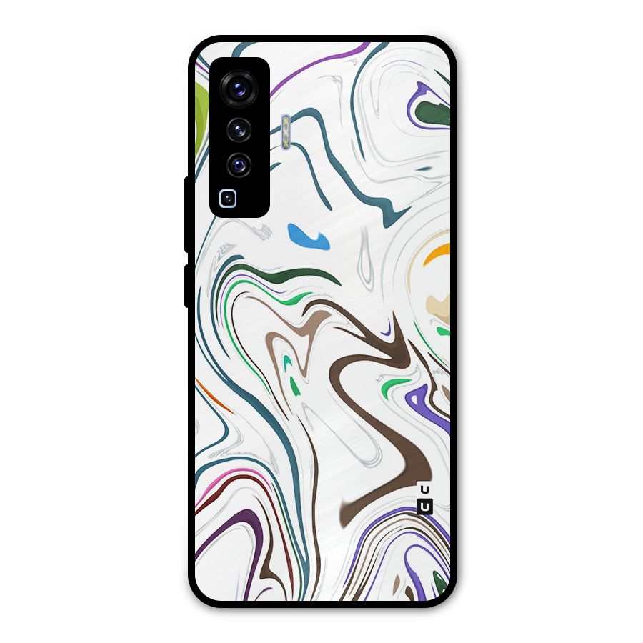 Marbled Printed Art Metal Back Case for Vivo X50