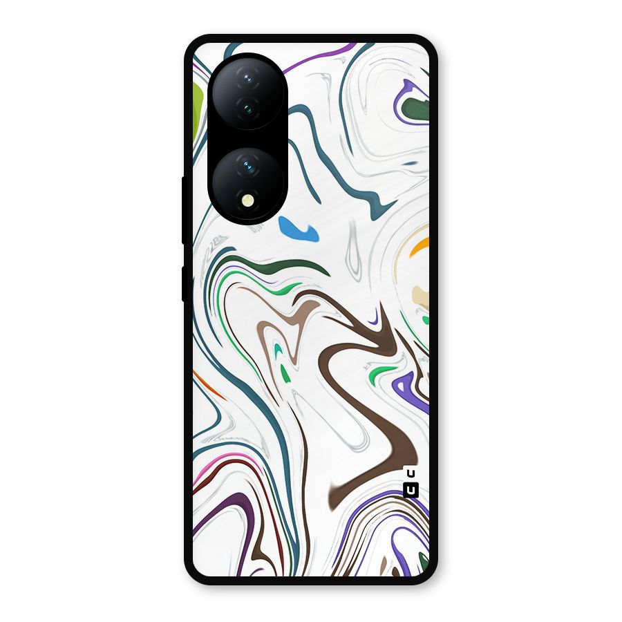Marbled Printed Art Metal Back Case for Vivo Y100a