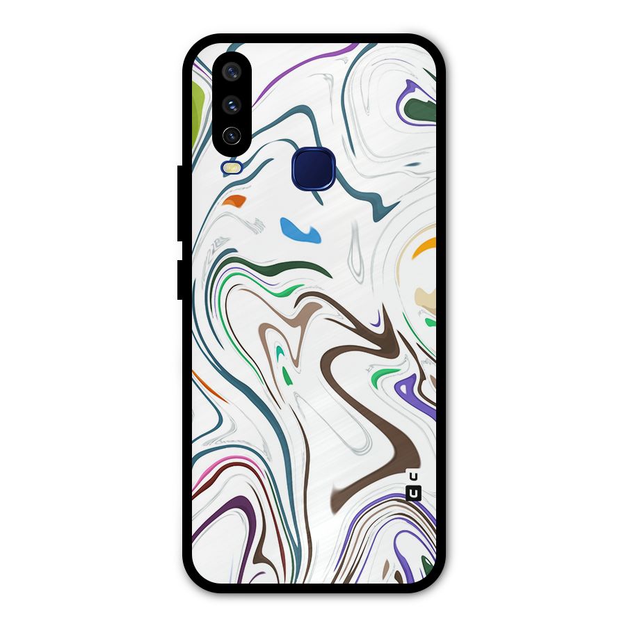 Marbled Printed Art Metal Back Case for Vivo Y12