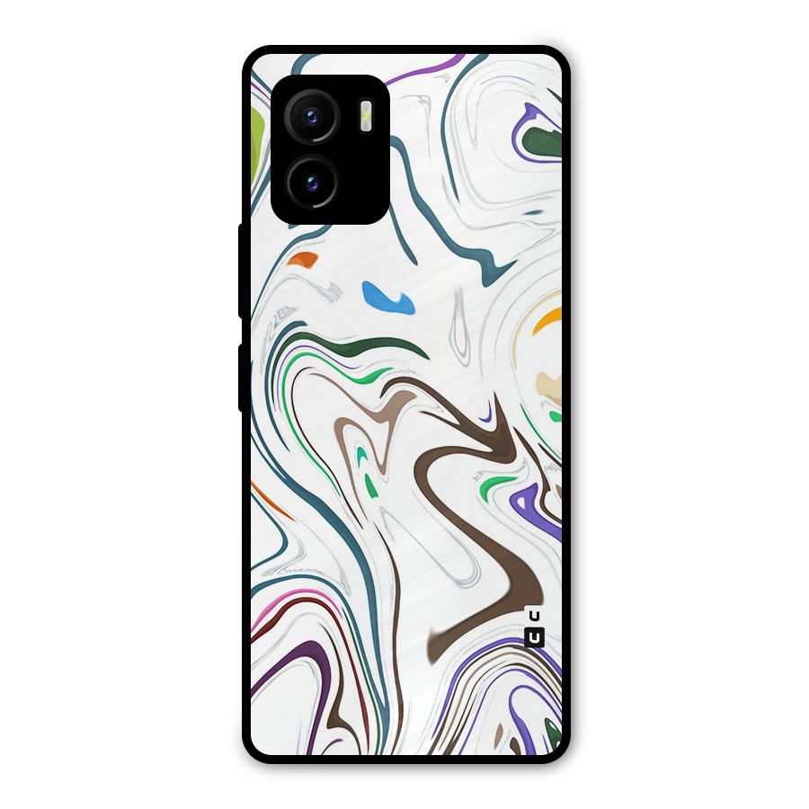 Marbled Printed Art Metal Back Case for Vivo Y15s