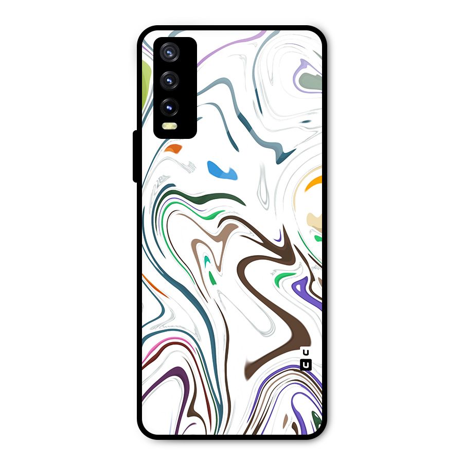 Marbled Printed Art Metal Back Case for Vivo Y20