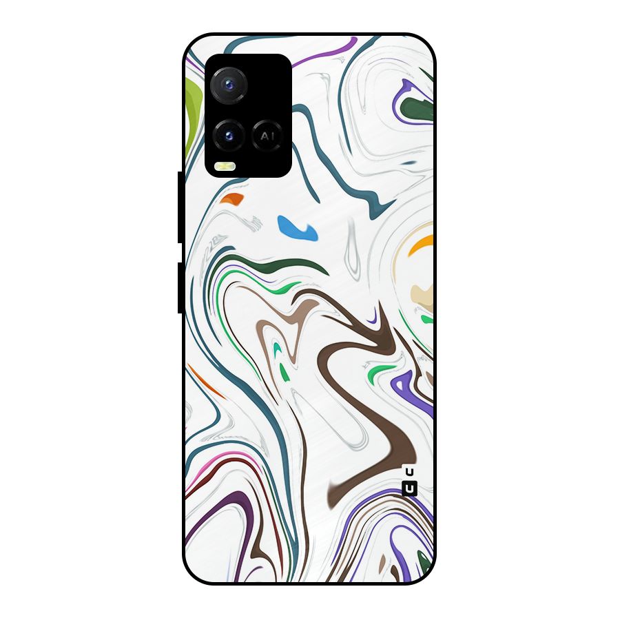 Marbled Printed Art Metal Back Case for Vivo Y21T