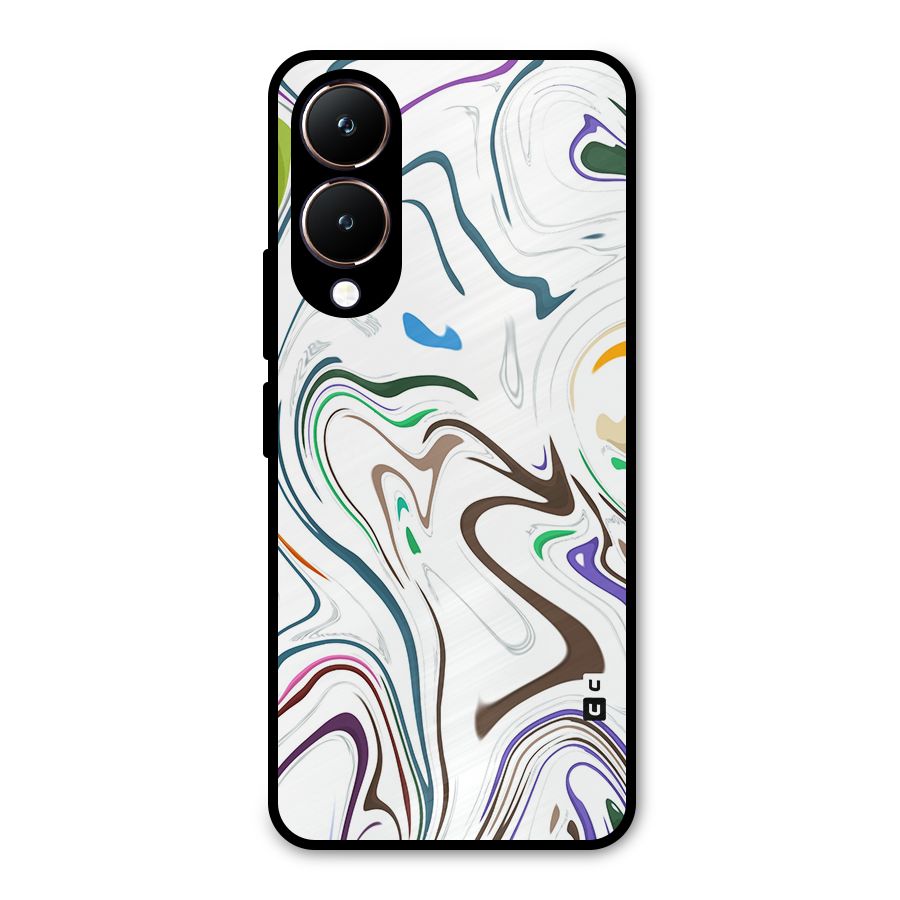 Marbled Printed Art Metal Back Case for Vivo Y28