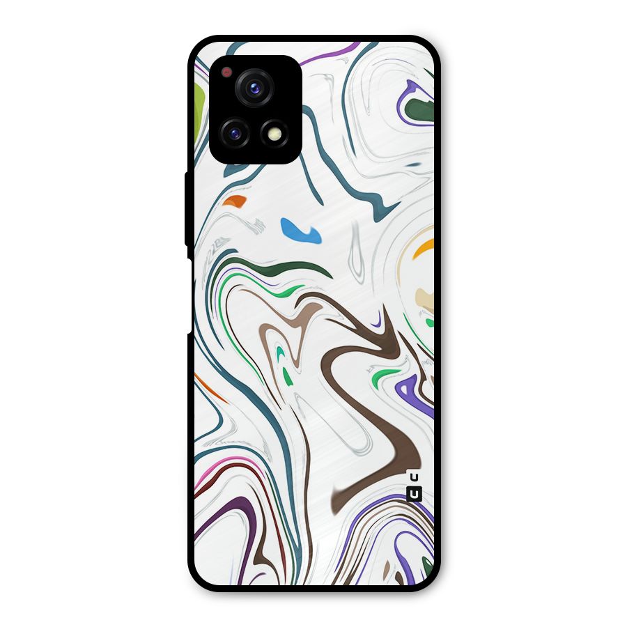 Marbled Printed Art Metal Back Case for Vivo Y72 5G