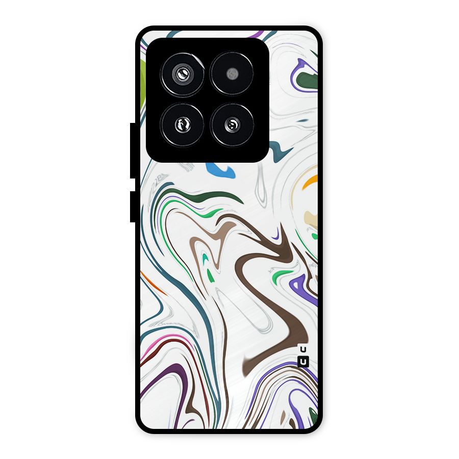 Marbled Printed Art Metal Back Case for Xiaomi 14 Pro